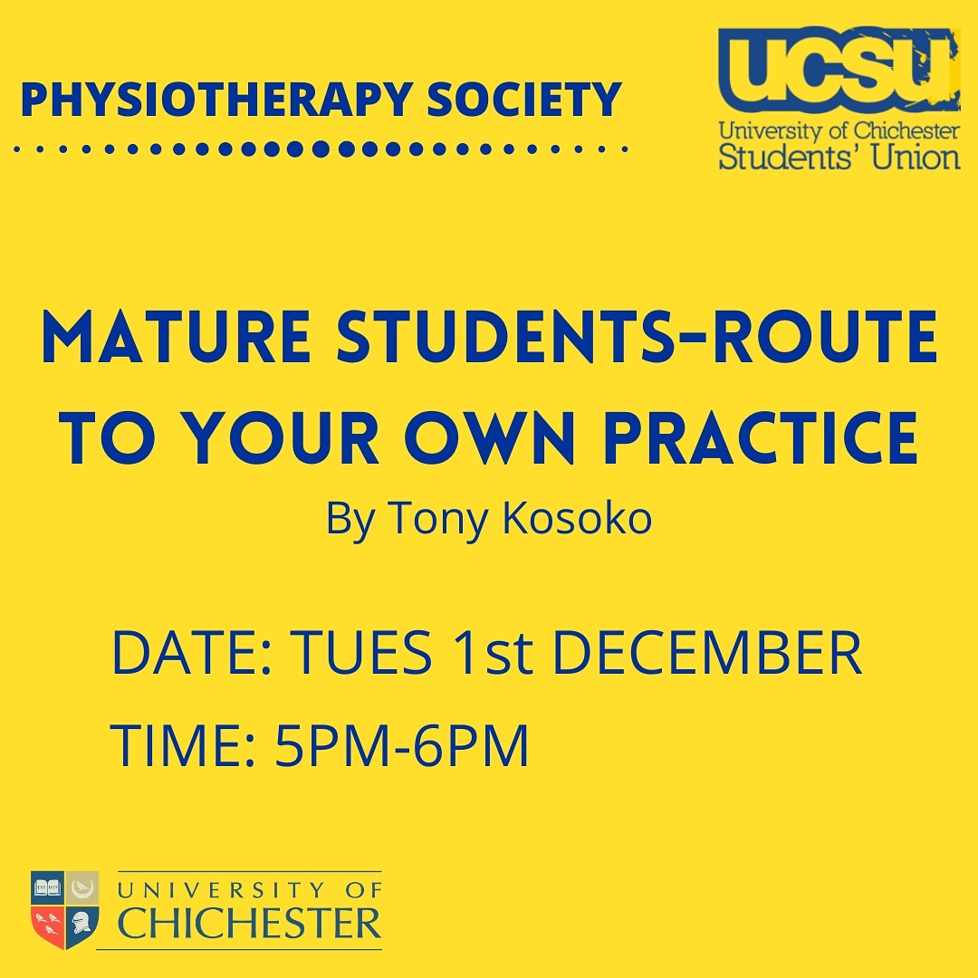 UCSU Physiotherapy Society (@ucsu_physiosoc) on Twitter photo An amazing talk with Tony who has had over 25 years experience as a physio. Following a career as a dancer he went to Kings College to become a physio in 1995.
Format for this will be Tony's view of the world of physio for 45 minutes before we then go for a 15 minute Q&A session. An amazing talk with Tony who has had over 25 years experience as a physio. Following a career as a dancer he went to Kings College to become a physio in 1995.
Format for this will be Tony's view of the world of physio for 45 minutes before we then go for a 15 minute Q&A session.