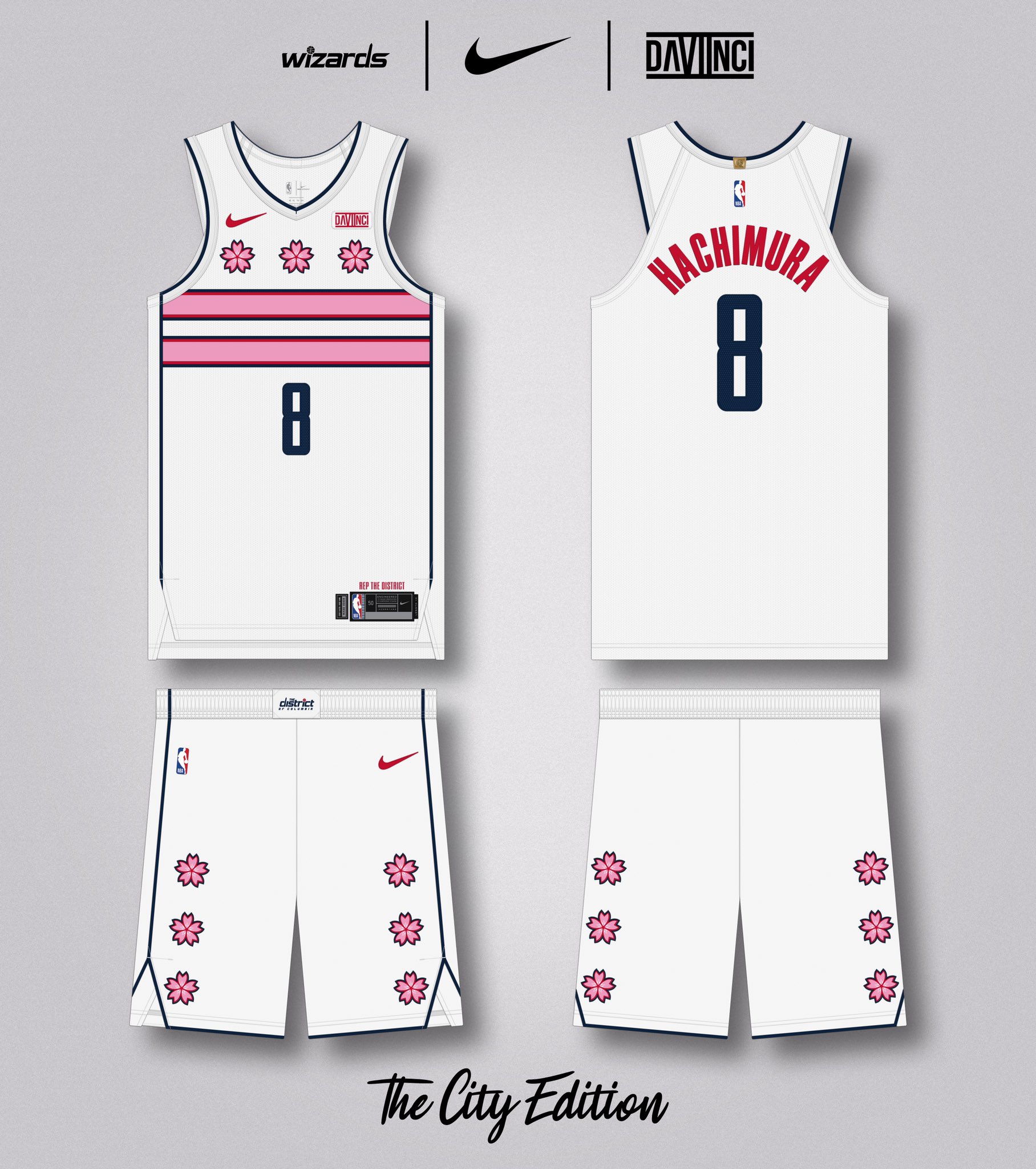 Nationals and Wizards cherry blossom Nike jersey