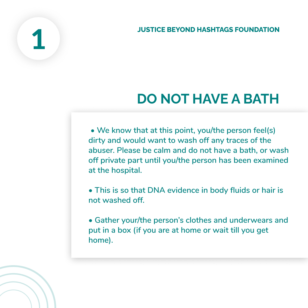 Beyond_Hashtags's tweet photo. We understand that you may not know WHAT TO DO WHEN YOU/SOMEONE YOU KNOW HAS BEEN RAPED, we hope this guides you.

Ultimately, we are here to help, you can also send a DM, call 08073349075 or email at justicebeyondhashtags@gmail.com

We look forward to hearing from you.💖 https://t.co/Pzj5EFBTjo