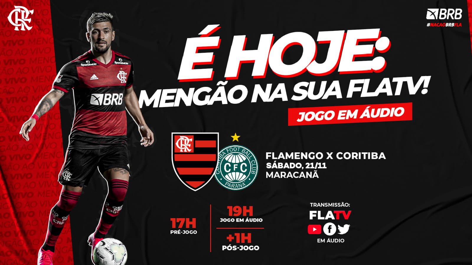 Flamengo on X: Alô, Nação! Daqui a pouco tem Mengão ao vivo na #FLATV! Vem  com a gente! O pré-jogo começa às 12h30! #ClubWC #OSonhoDaNação   / X