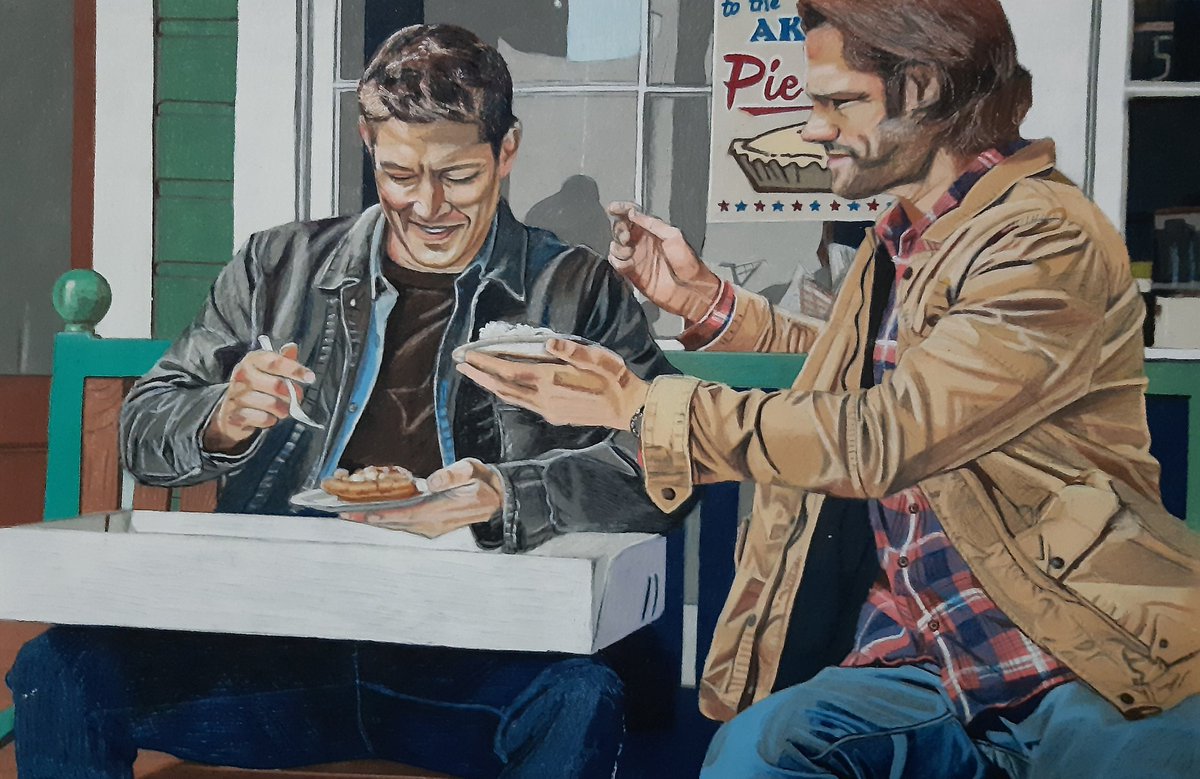 catcurl's tweet photo. #supernatural #supernaturalfamily #supernaturalfanart #supernaturalfandom #supernaturalfan #SPN #spnfamily #spnfamilyforever #spnforever #SPNfamily #samanddeanwinchester #samwinchester #deanwinchester #jensenackles #jaredpadalecki #catcurl #catcurlpainting #geekyart https://t.co/OoaiON8Gou
