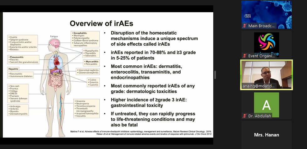 Oncology_Events's tweet photo. B E S T O F I M M U N O - O N C O L O G Y S U M M I T
Day 2 - Saturday, November 21 https://t.co/xHURSZCwTL
Strategies to Manage Immune Related Toxicities
Speaker: Prof. Aung Naing @ANaingMD #BIOS2020 https://t.co/3DV5ZWyMgA