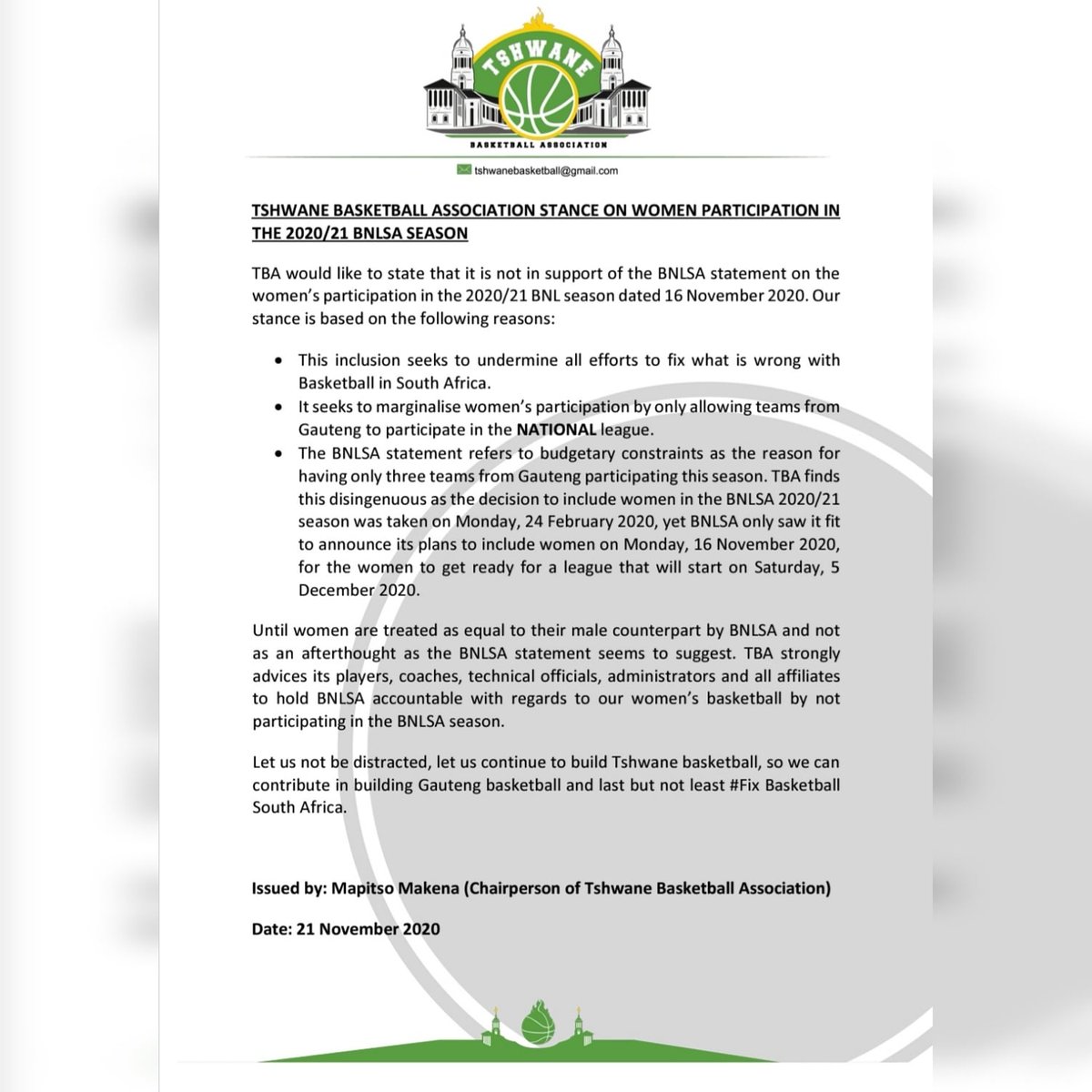 Tshwane Basketball Association tweet media