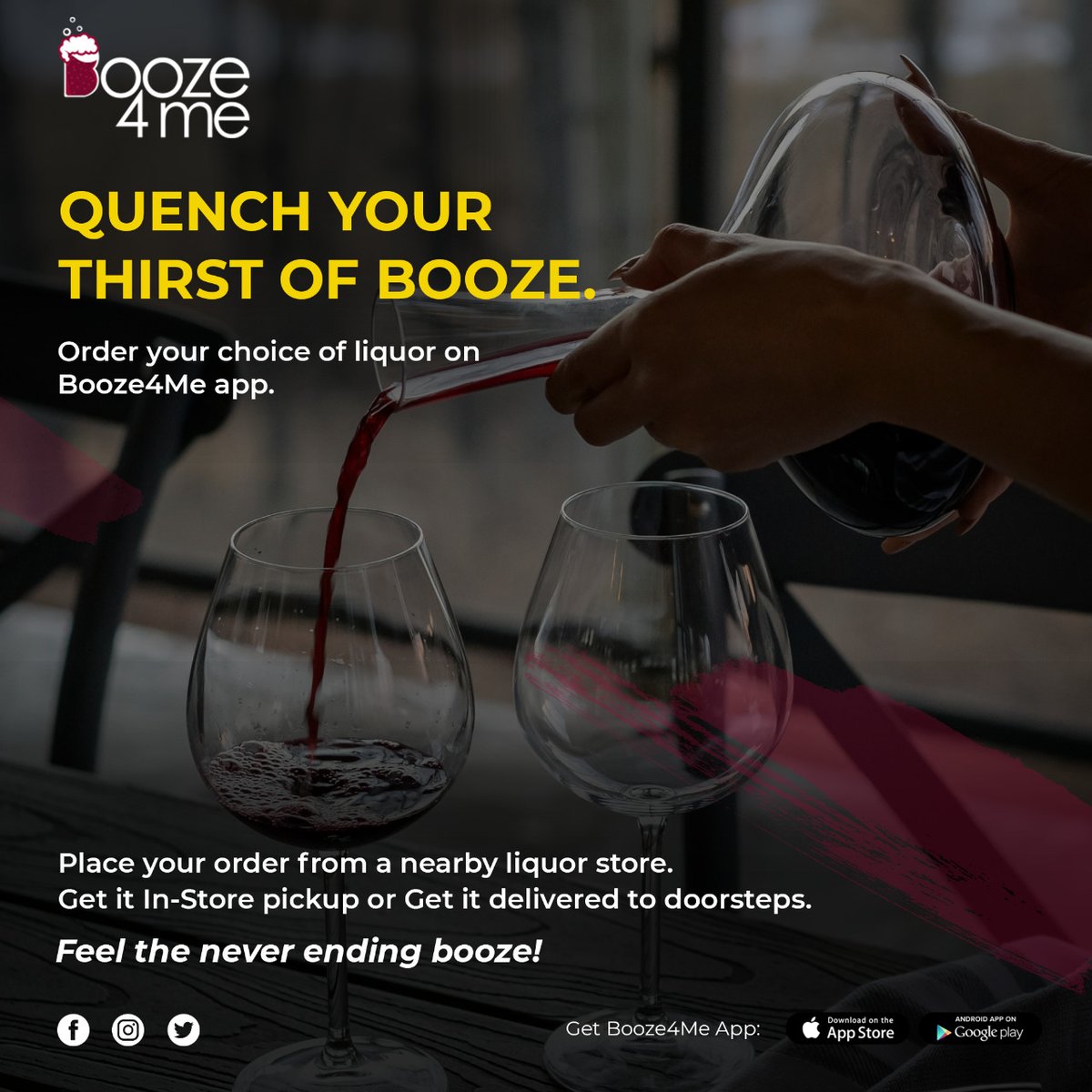 BoozeForMe's tweet photo. Quench your thirst for #Booze. Order your choice of #liquor on the #Booze4Me app.
⬇️Download the App: https://t.co/BNd8XrN4z7

#Liquorstores #wine #beer #alcoholdelivery #alcoholdeliveryservice #booze #cocktails
#nightparty #orderalcoholonline #orderbooze4takeout #liquordelivery https://t.co/8k3UYkpjoI