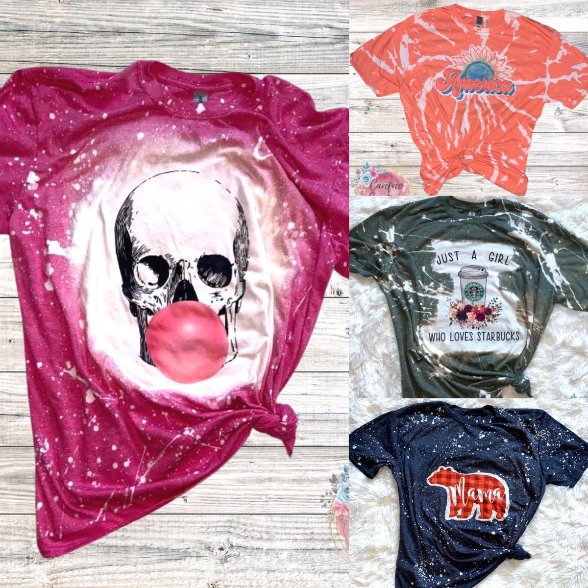 CharlieLackey's tweet photo. If anyone is looking for cheap, cute holiday gifts, go check out our Facebook or Insta! $16 for custom hand bleached tees, the possibilities are endless! 🤩 Join Carefree VIP on Facebook for special sales and giveaways. We’re about to have a Black Friday sale 👀 https://t.co/ftDIJoqeWK