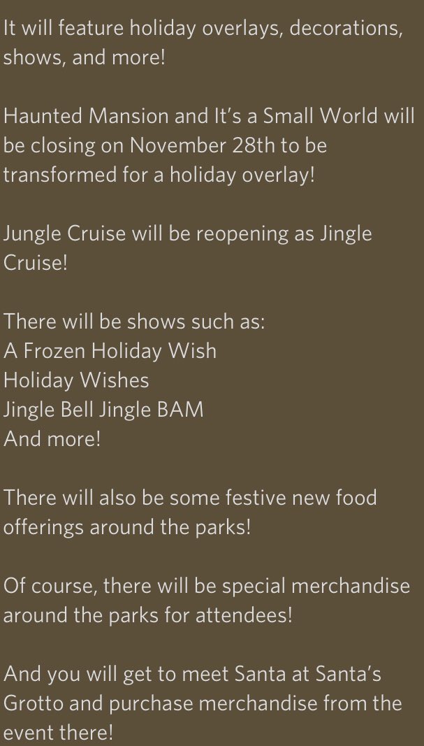 GoofylandResort's tweet photo. Goofyland’s Christmas Celebration will be taking place on select nights between December 5th-January 9th. More details about the event in the 2nd pic: https://t.co/FsZ9rsUMAC