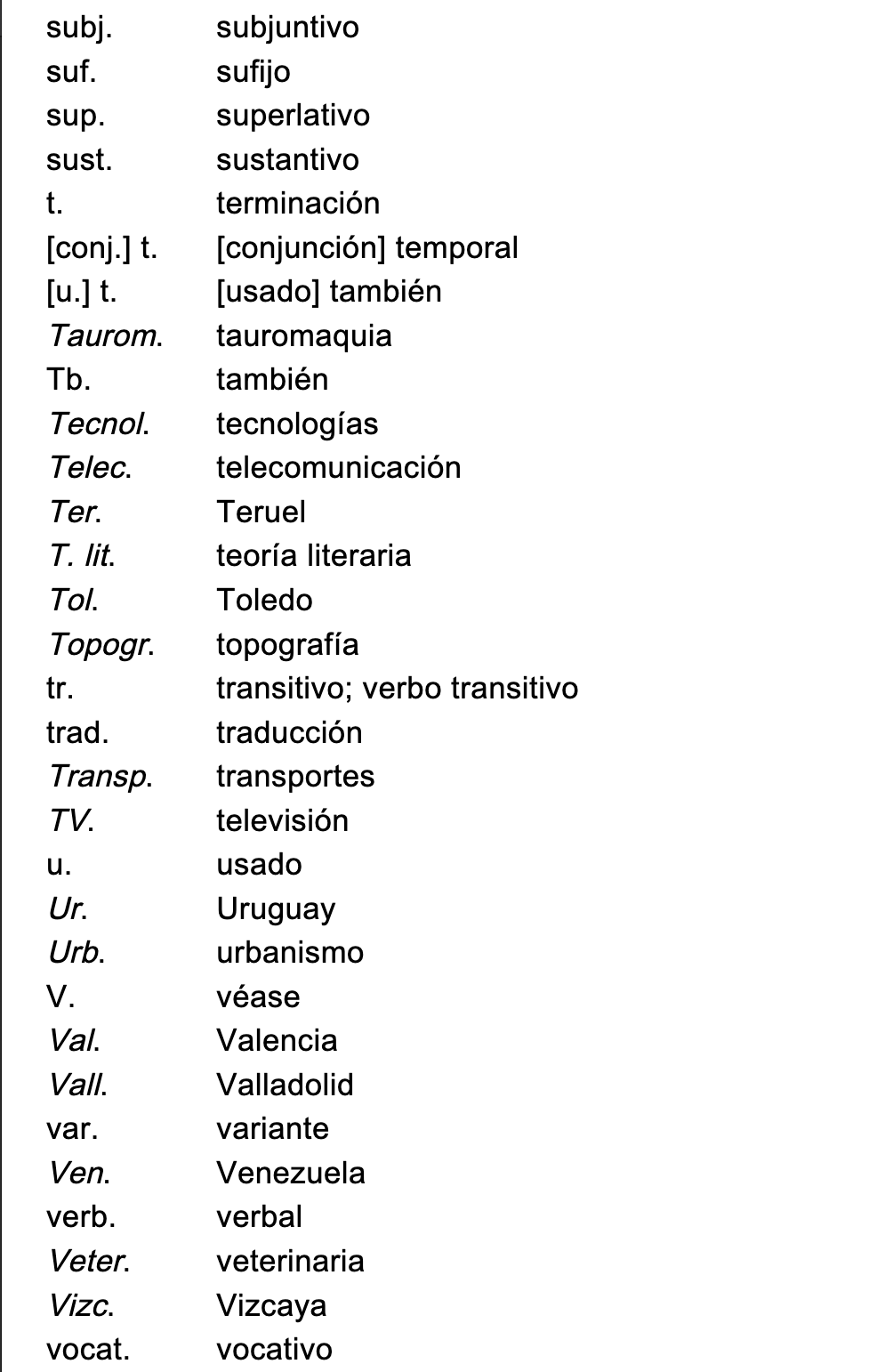 diccionario abreviado LEA - Tareanet