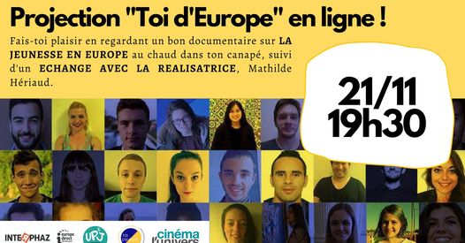 EuropeDirectPyr's tweet photo. 🎥Une toile ce soir sur/avec les jeunes européens 🇪🇺?
(avec Cinéma l'Univers, UPPJ @CIED_MEL #Interphaz)
Projection Toi d'Europe et échange avec réalisatrices @mathilde_hrd et @Sophie_Hrd
Gratuit mais inscription obligatoire
https://t.co/FJJgyzC3yS
#CanapEurope #EuropeDirect https://t.co/Fo0AcuKHwN