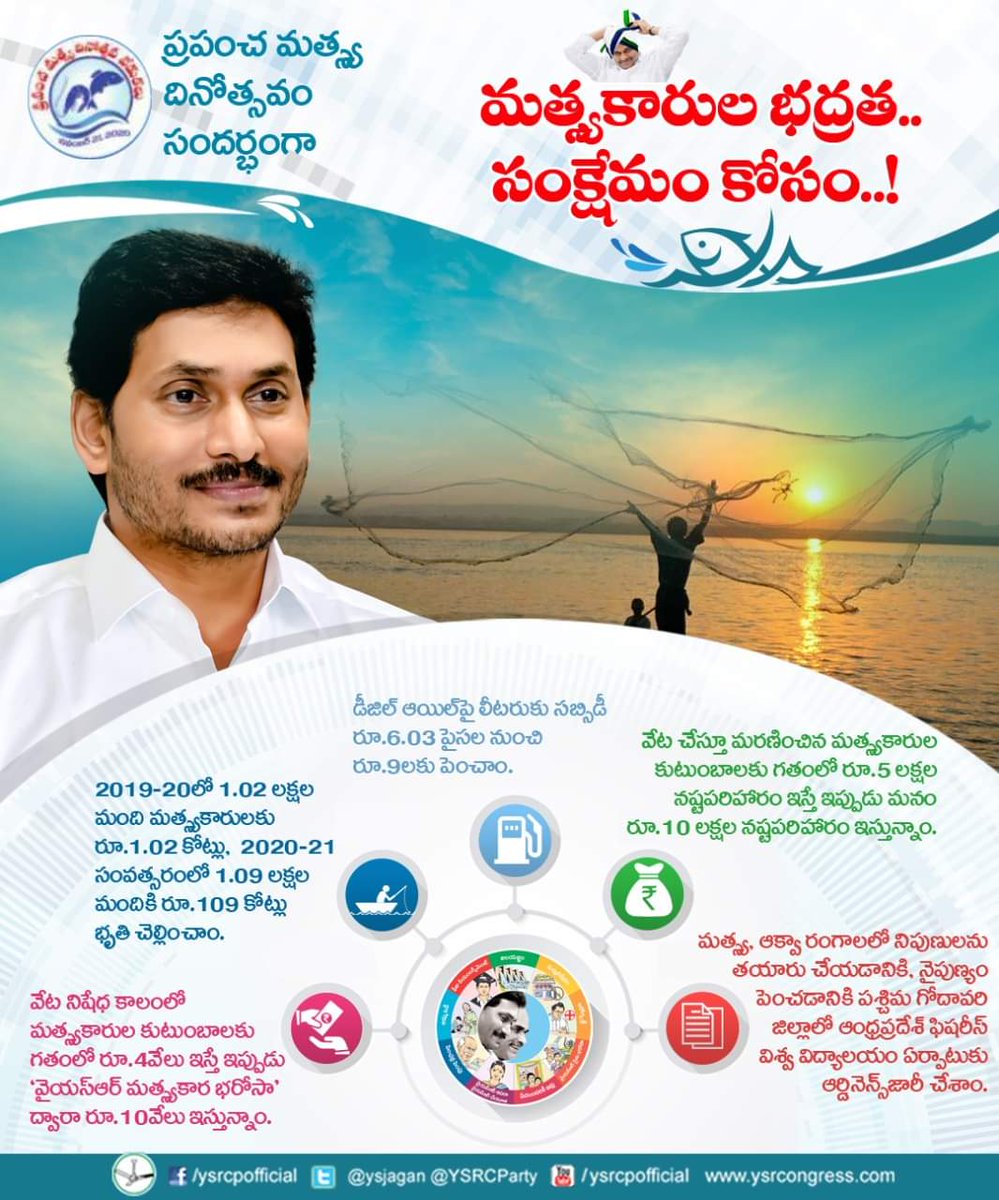 YSRCParty's tweet photo. మ‌త్స్య‌కారుల భ‌ద్ర‌త‌.. సంక్షేమం కోసం..!
#YSJaganMarkGovernance #YSJaganCares https://t.co/l4eWDTe1BX