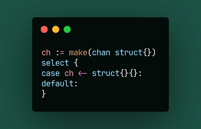 thehardikjoshi's tweet image. A non-blocking way to do send operation on unbuffered channel with a goroutine #golang #golangtips