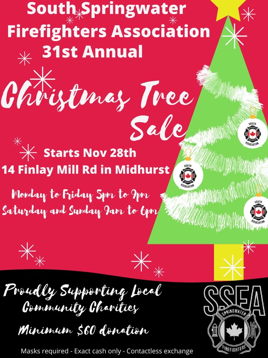 SSFAssoc's tweet image. Seasons Greetings! It’s our annual Christmas tree sales. All proceeds go to our local charities. Support Local
