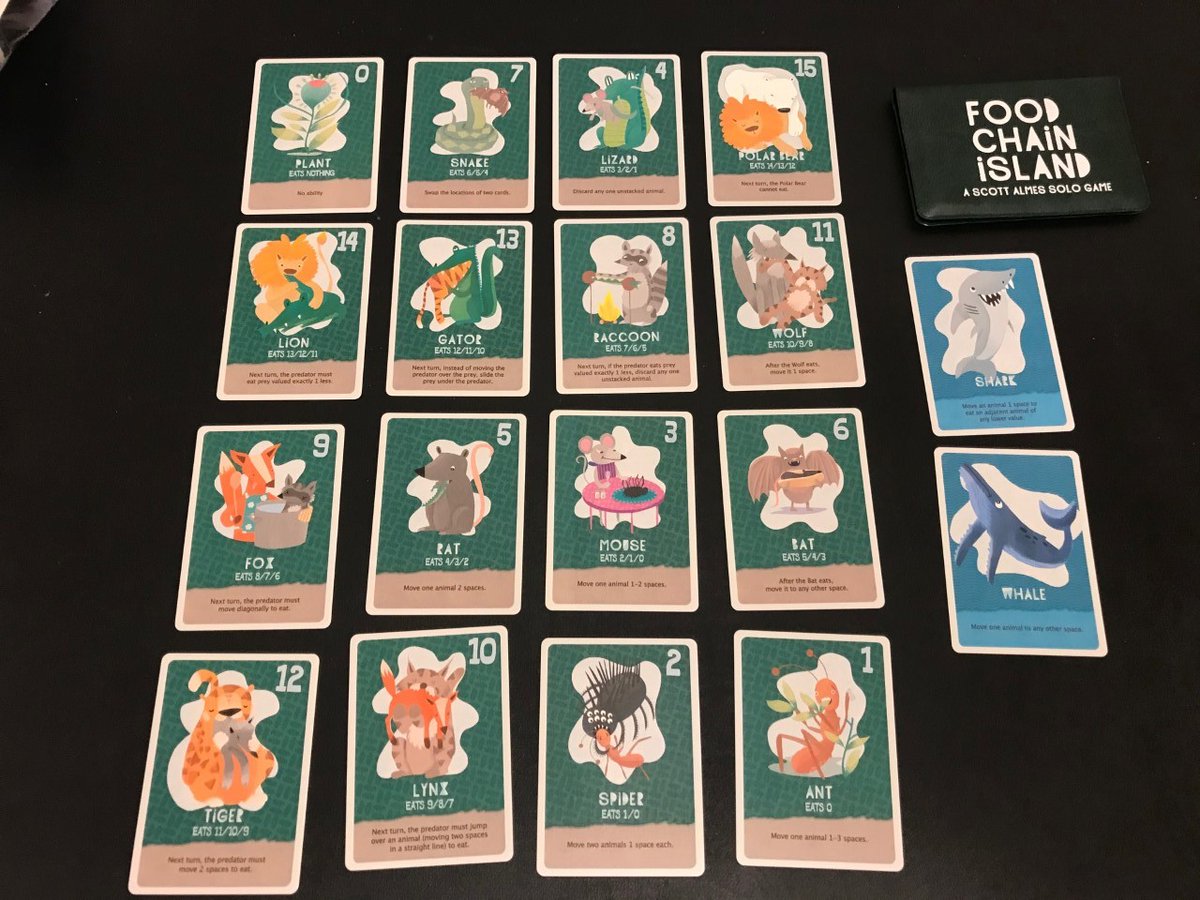 dastardlydesco's tweet photo. Too cold to golf...so some solo gaming w Food Chain Island. Easily my most played game of 2020. Darn good. #games #walletgames #sologaming @Scott_Almes @buttonshy https://t.co/boWALOmOxe