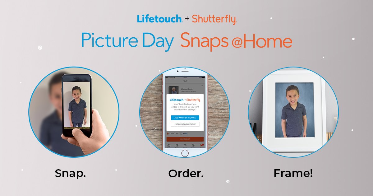 This year only, you can capture a quick snap, add your favorite Lifetouch background and order a picture day package all through the convenience of the @Shutterfly app! Learn more about how you can take advantage of Picture Day Snaps @ Home: bit.ly/2UIlCnk