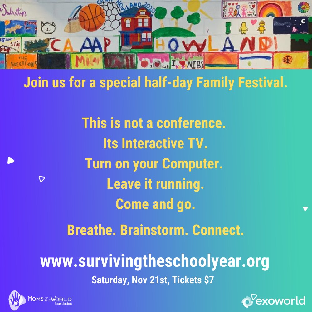 salimismail's tweet photo. Welcome to today's event, Surviving the School Year. The live stream of the main stage starts at 11:15 AM EST  https://t.co/KXQ3D2g0Bj. Please join us as we co-create a far brighter future for both our children and ourselves. #wellness #parenting #exoworld #stsy #openexo https://t.co/JspnLcT0Fv