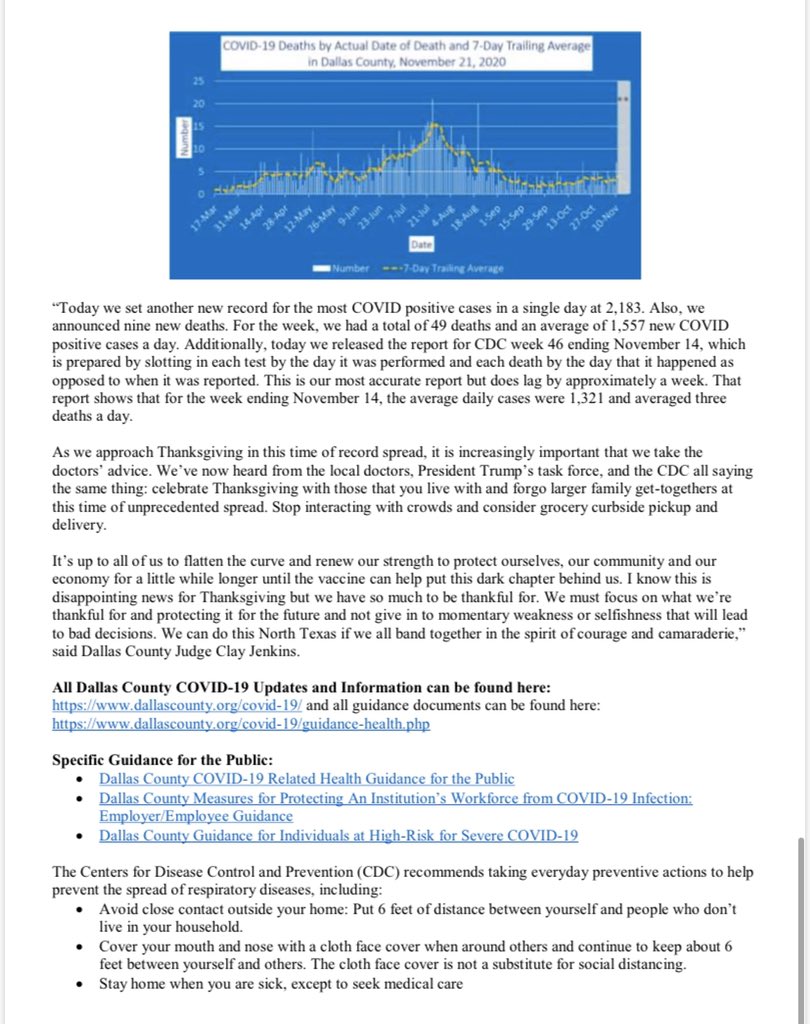 JudgeClayJ's tweet image. NEW: Dallas County Reports 2,183 New Positive 2019 Novel Coronavirus (COVID-19) Cases and 9 Deaths
Including 442 Probable Cases
