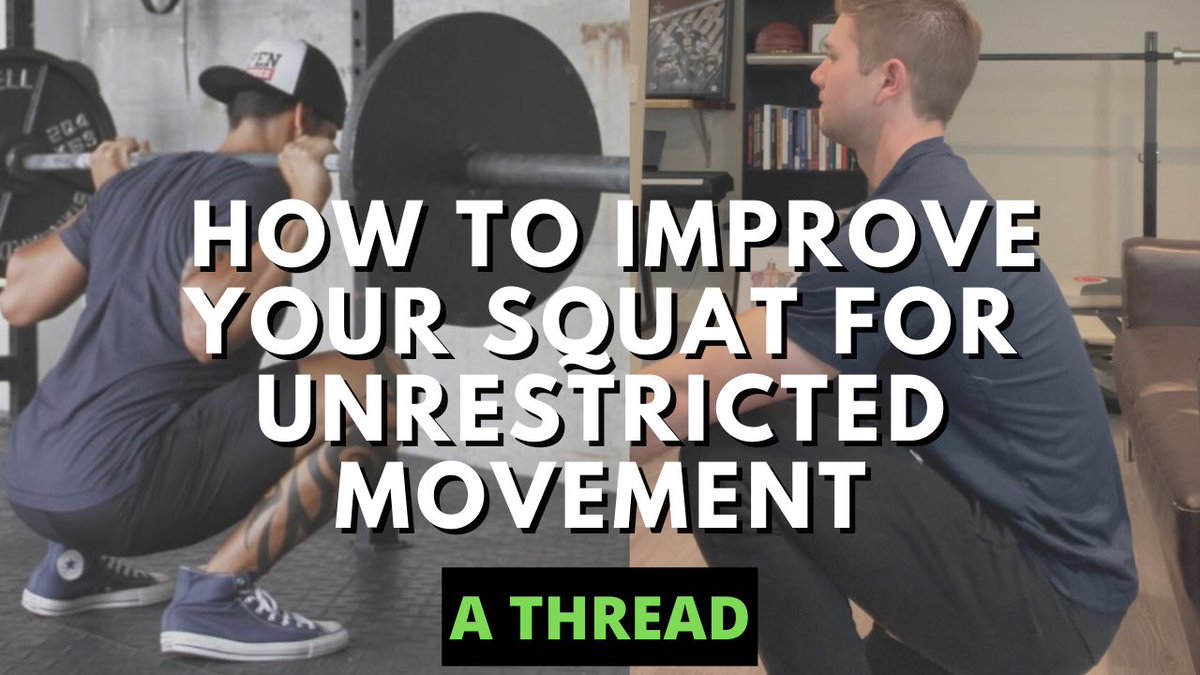 A thread on how to use a bodyweight squat as an assessment for mobility & how to significantly improve squat mechanics for the weightroomThe squat is a measurement of the hip’s ability to go through their full range of motion (Lee, 2011).A good squat usually means...