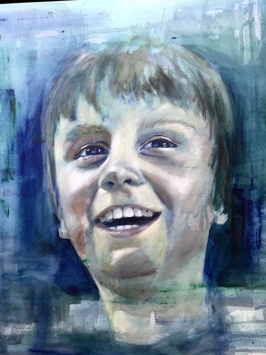 grahamsteadart's tweet photo. For a number of reasons I’ve not posted anything in a while. So, here’s a portrait of my beautiful boy. #portraitart #painting #portraitpainting #childportrait https://t.co/sP6J5OSyey