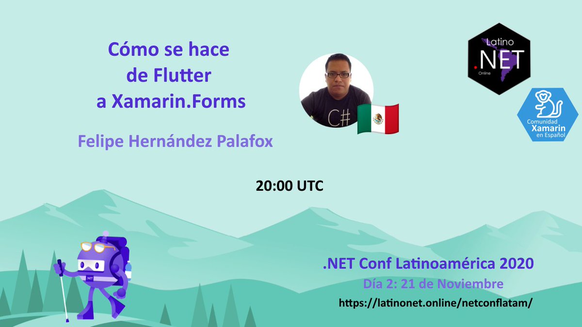 netConfLatam's tweet photo. Más tarde veremos con @FelipeHPalafox más sobre el tema "Cómo se hace de Flutter a Xamarin Forms"

#dotNetConfLatam

Sigan la conferencia en vivo: 
https://t.co/sgoB69nVXe https://t.co/99st0SrG7c