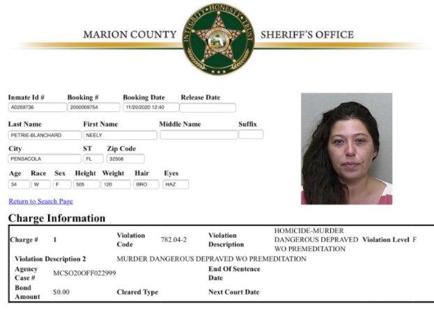 MURTWITNESSONE's tweet photo. Neeley  Blanchard appeared in court today. Held with no bond. Stated she will hire lawyer. https://t.co/fqzFQjdif9