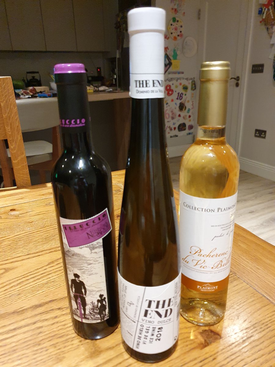 Got my Christmas treats, 3 sweet wines, from <a href="/brid_h2g/">brid carter</a> at Glasnevin farmers market this morning. Looking forward very much to opening these.
