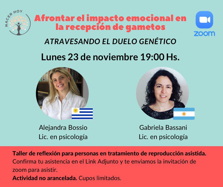 NacerHoy's tweet photo. 📅Faltan pocos días! ¿Ya te inscribiste?

Taller de reflexión para personas en tratamiento de reproducción asistida.

Más info ⬇️
https://t.co/9ppxHobYiH

#duelogenético #reproducciónasistida #fertilidad https://t.co/r4Wj8X2O6W
