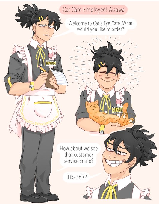 cat cafe au refs I never posted! ? #erasermic 