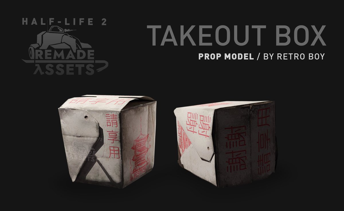 And so the media release continues! Today we'll be showcasing another set of 3 different props. 

Starting with this takeout box prop remake.

Author: <a href="/retroboyart/">Retro Boy</a>