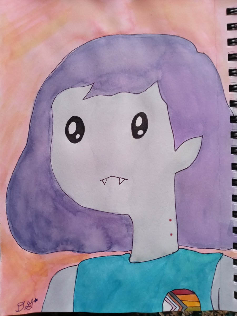IceWitchBitcch's tweet photo. Law school has been a time vampire but I took a little break to make this water color Marceline for #Obsidian #AdventureTime https://t.co/rslRoJqbaB