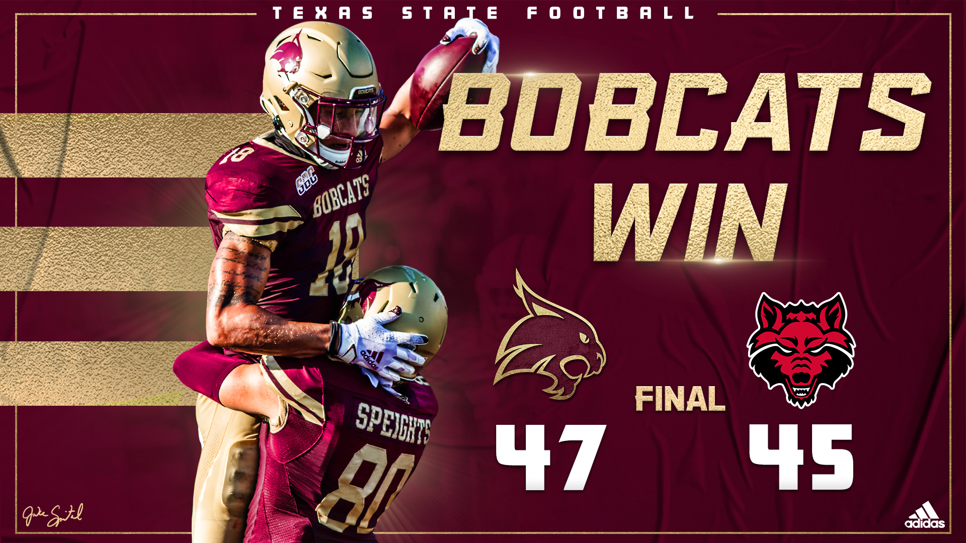 Texas State Football On Twitter Bobcats Win Txst 47 Arst 45 Team Eatemup