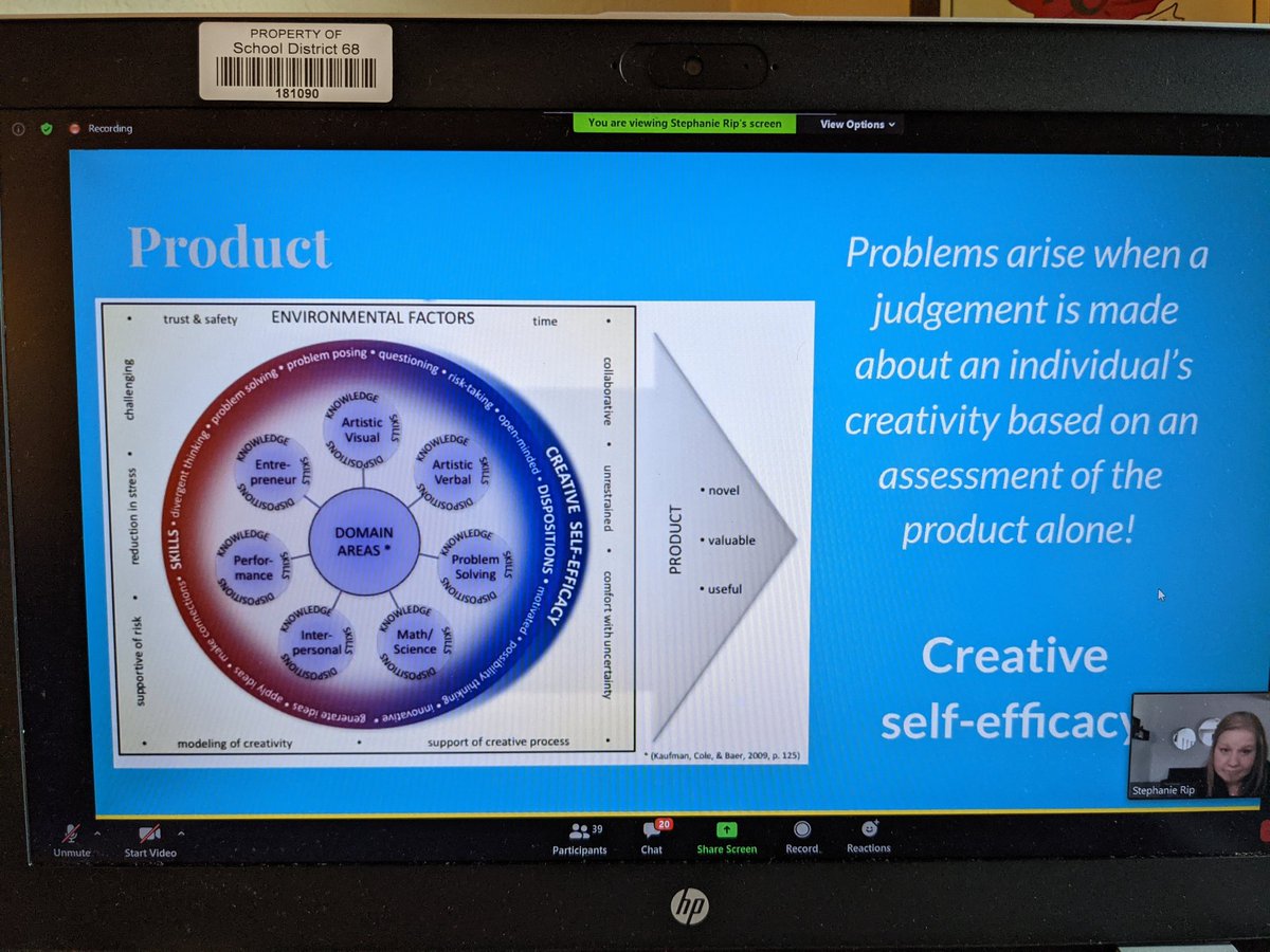 #2020assessment Yes! "Problems arise when a judgement is made about an individual's creativity based on an assessment of the product alone" We need to support students in developing their own self-assessment skills/metacognition. <a href="/AACinfo/">Alberta Assessment Consortium</a> <a href="/CAFLNetwork/">CAFLN</a>