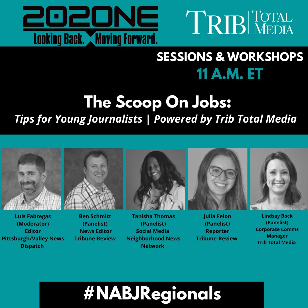 NABJ's tweet photo. Happening Now from #NABJPartner @TribLIVE The Scoop on Jobs! Join the convo @NABJRegionals https://t.co/Xdp18e3uE9