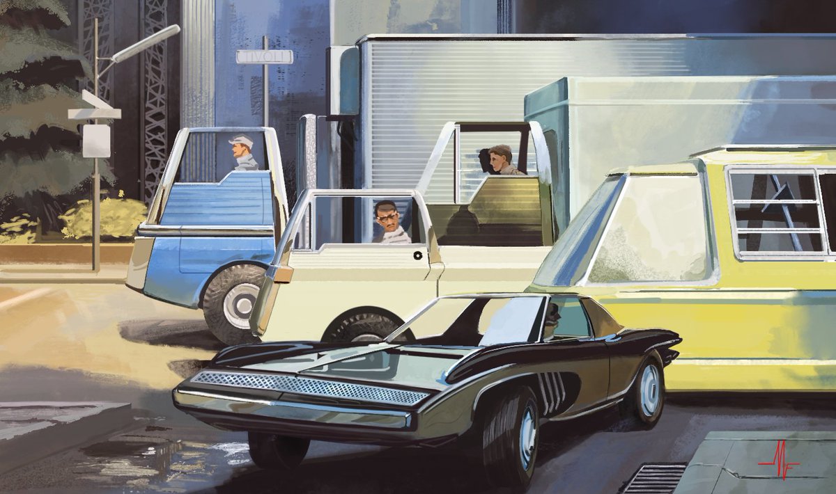 FMammetti's tweet photo. Study of classic illustration Syd Mead Inspiration

#illustration #vintagestyle #digitalarts
#cars #conceptart #comicbooks #designart #sketch #videogames #patreon https://t.co/YuJ23kfOXA