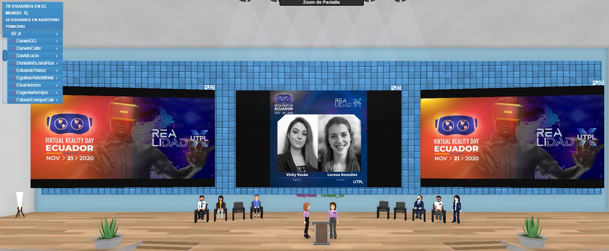 jorgeluisbacca's tweet photo. A esta hora @LorenaG_XR y @vickyvasan de @inmersivaxr dan una fantástica charla sobre "Cómo fortalecer la industria de la Realidad Extendida" en el marco del Virtual Reality Day Ecuador 2020 #VRDay2020 #VRDayEC2020 @utpl #RealidadVirtual #realidadaumentada https://t.co/LJg9aWBj23