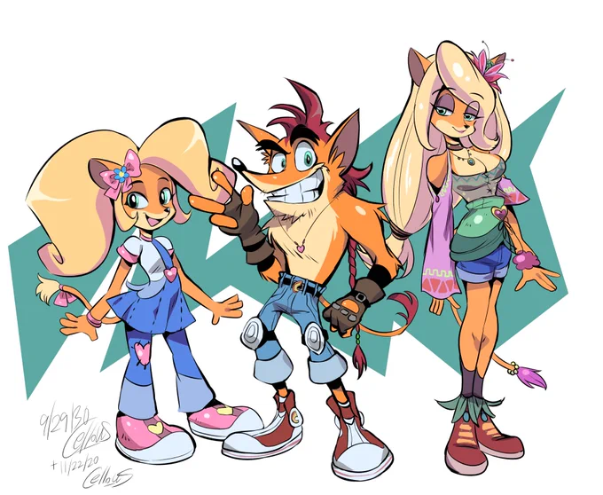 I was late, but now I have a shape. The main trio of my Style #CrashBandicoot!
#CrashBandicootFanArt
#CocoBandicoot 
#TawnaBandicoot 