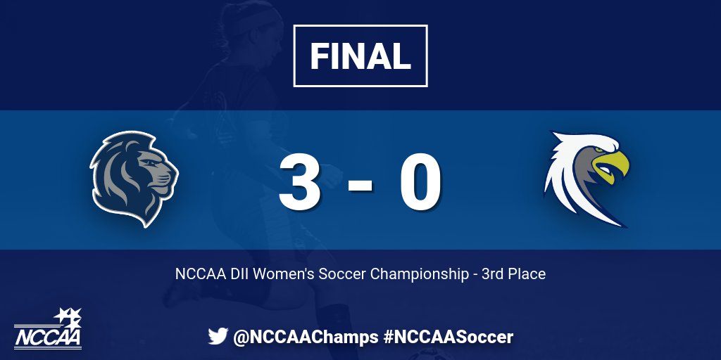 NCCAAChamps's tweet photo. DII Women's #NCCAASoccer 3rd Place Game: @JohnsonRoyals defeat @tfcathletics 3-0. https://t.co/3oRvC0Moc5