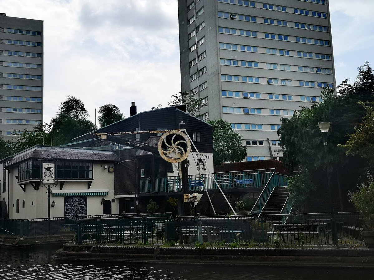 The Flapper, Kingston Row, Birmingham Old Canal Line.

Built in 1968 as "The Longboat", this pub was a famous local music venue. Its name was changed to The Flapper in 2007. 

It served its last pint on 4 January 2020 following several years of fierce opposition to its closure.