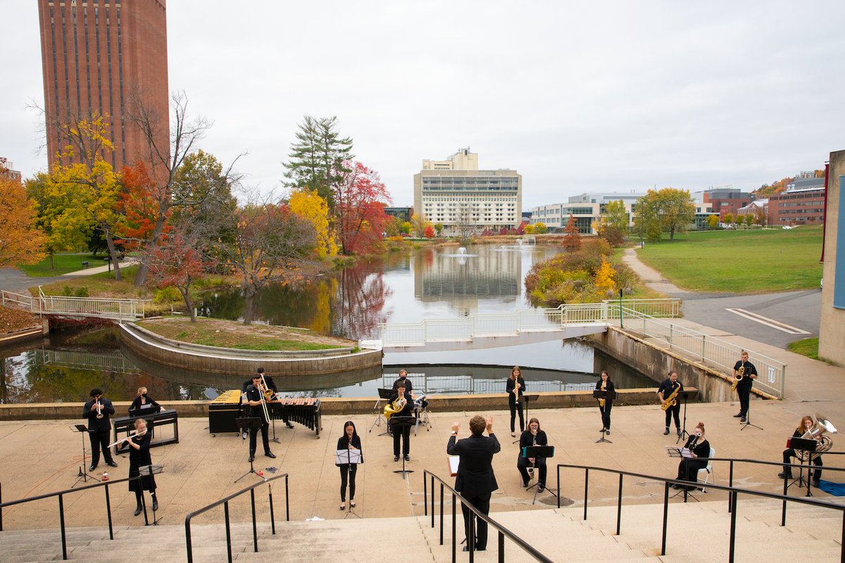 Photo of the week: A music class takes place just outside the Fine Arts Center. Though this semester was unlike any other, we're proud of how our community persevered. You made it.