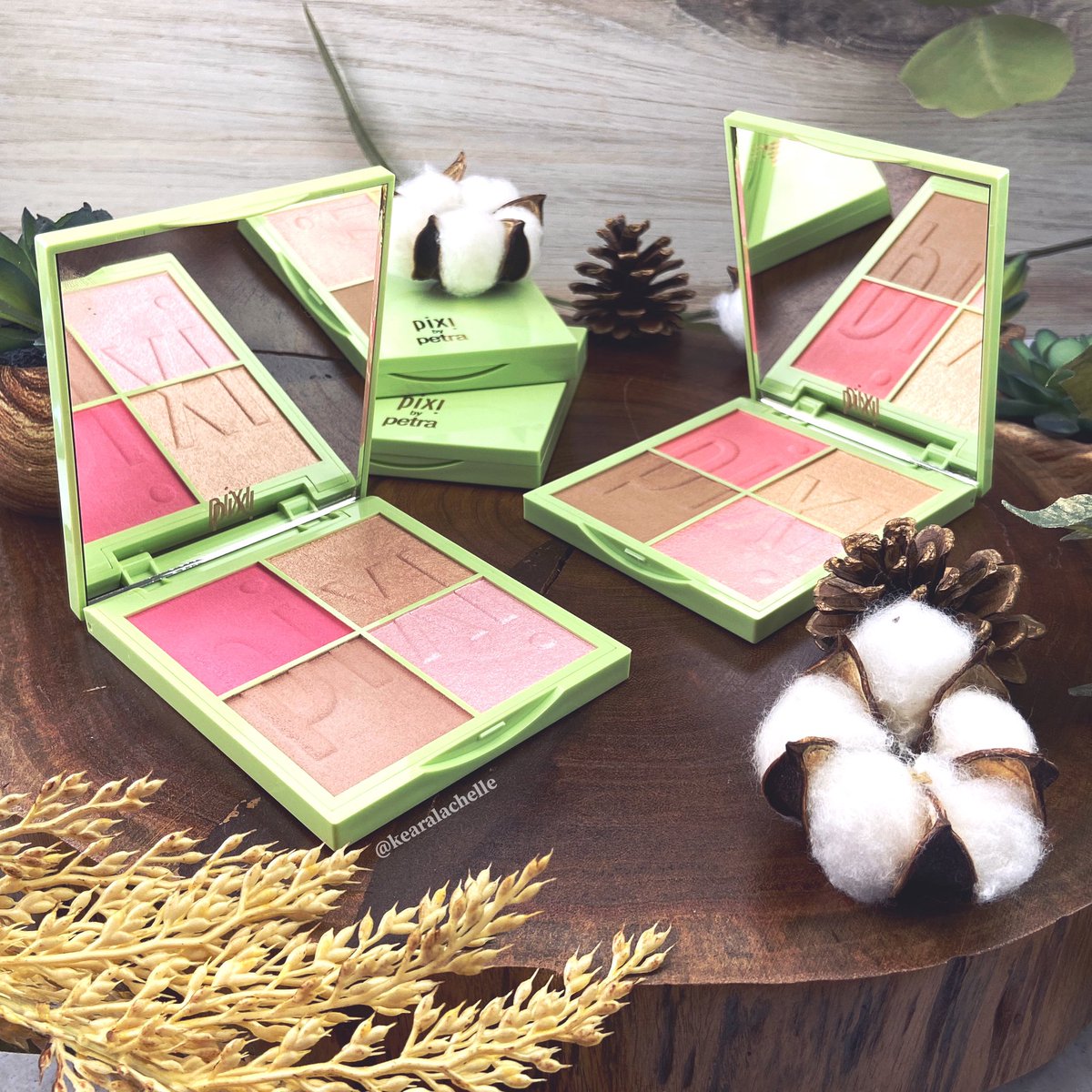 kearalachelle's tweet photo. Some @PIXIBeauty photos and swatches for you! These are the Eye Effects palettes in Rosette Ray & Hazelnut Haze and the Nuance Quartettes in Honey Nectar & Sugar Blossom! #playwithpixi #pixiperfect #pixibeauty @ReplicaSurfaces #gifted #pr thank you #pixi !!! https://t.co/WduFQ8e7d1