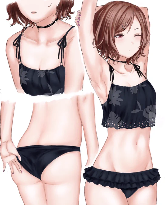 #線画と塗った後を見せてください 