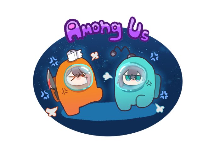 #Niji_AmongUs 
#さ絵ぐさ 
#灰画 