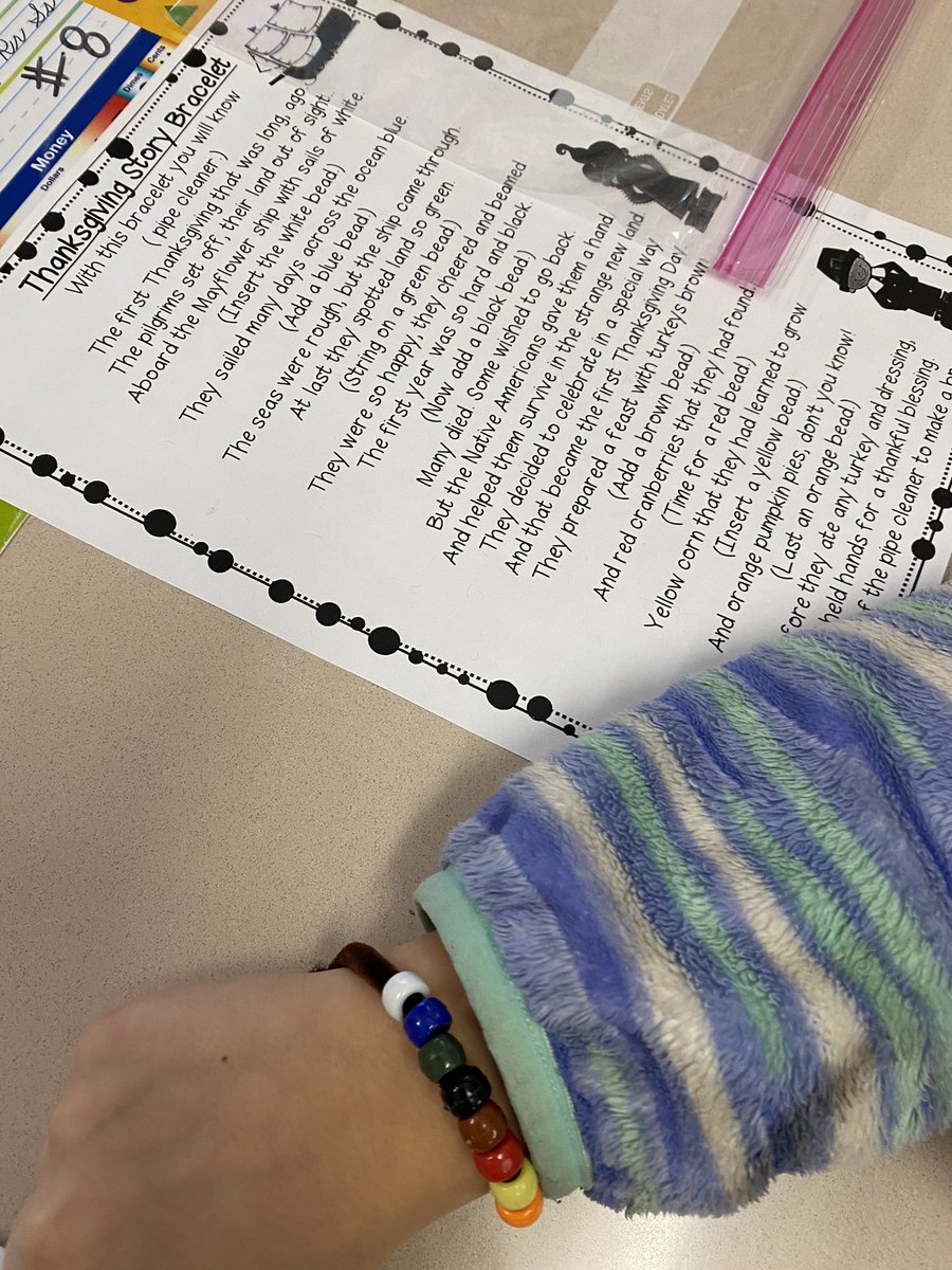 mrspassECS's tweet photo. Learning about The First Thanksgiving through story bracelets! 🦃 https://t.co/EKRflFIgqT