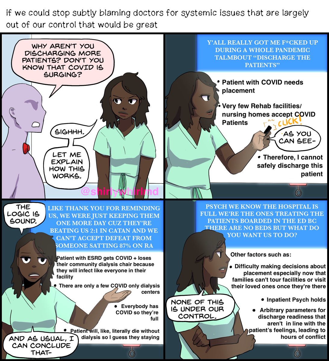 shirleneobuobi's tweet image. And here’s today’s - about #dischargebarriers in #COVID times, ft my favorite purple straw man hahah #medtwitter