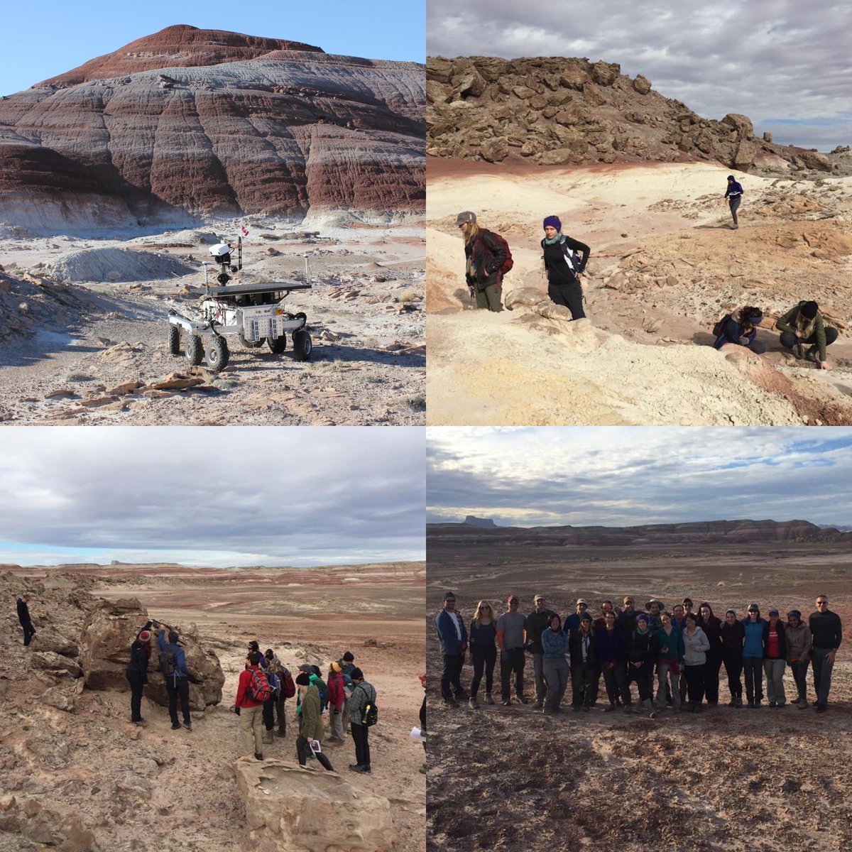 drcrater's tweet photo. Fun memories! 4 years ago today we took the #CanMars mission control team to #Utah to check out “Mars” &amp; ground truth rover-based observations &amp; interpretations @westernuSpace @csa_asc @NSERC_CRSNG @WesternU #CdnSpace https://t.co/boRs0ZEdBC