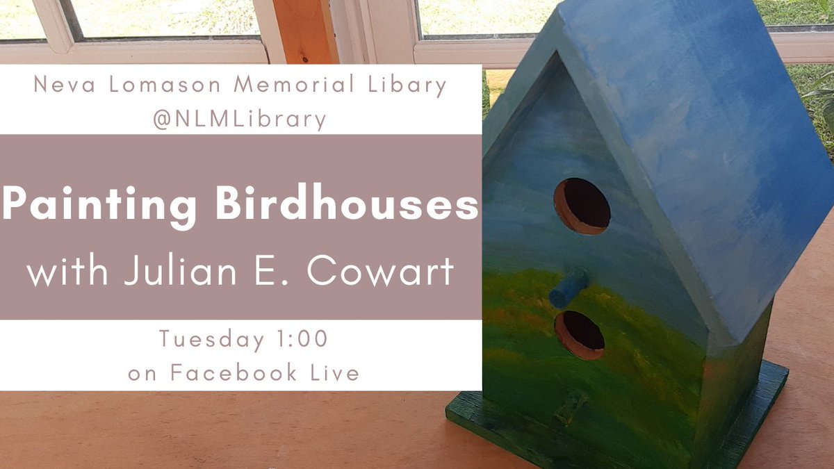 NLMLibrary's tweet photo. Join us on Tuesday to learn some new painting techniques!
#NLML #Painting #Birdhouses https://t.co/r0Jv74SSg4