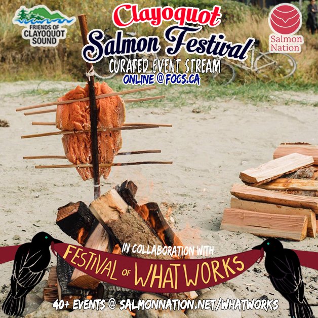 ClayoquotFriend's tweet photo. Listen to a conversation with local legends tonight 7 - 8pm as they prepare a traditional salmon barbecue  that kicks off a conversation exploring nature’s law, our relationship to the land, and the need to stand up to protect these lands and waters. 
https://t.co/Z8DWJJNSBz https://t.co/zabLBhY6nk