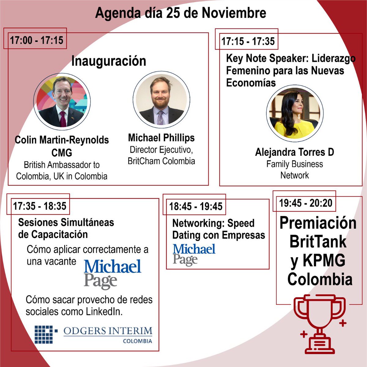 RedBritCo's tweet photo. No olviden registrarse para nuestra gran Feria de Emprendimiento y Empleabilidad 2020 la semana entrante ☑️

Compartimos los detalles de la agenda del 25 de noviembre.
@britcham_col @CheveningCol 

Más info 👇🏽

https://t.co/iWs9vCLCk4 https://t.co/kLstNSvz5N