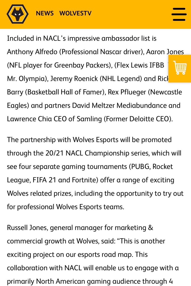 PLAYNACL's tweet photo. The #NACL is excited for their partnership with @wolvesesports which celebrate the launch of the 20/21 Championship series. Want to get in on the #PLAYNACL X #WolvesEsports action? Visit the link in our bio to learn more! 

#PlayNACL #Esports #partner #gaming #epl #series #ps5 https://t.co/jLVsMaa9cA
