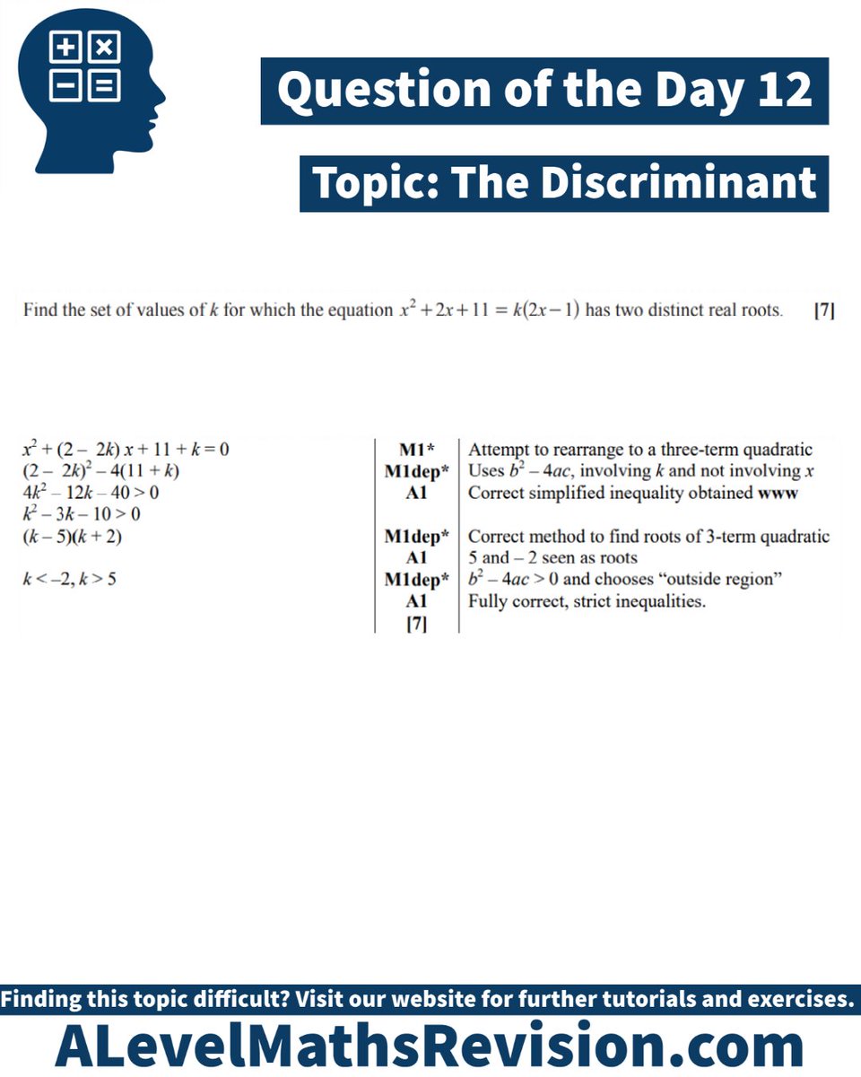 ALMathsRevision's tweet photo. QOTD 12. #alevelmathsrevision #revisemaths #QOTD https://t.co/CqbH5LAu2o
