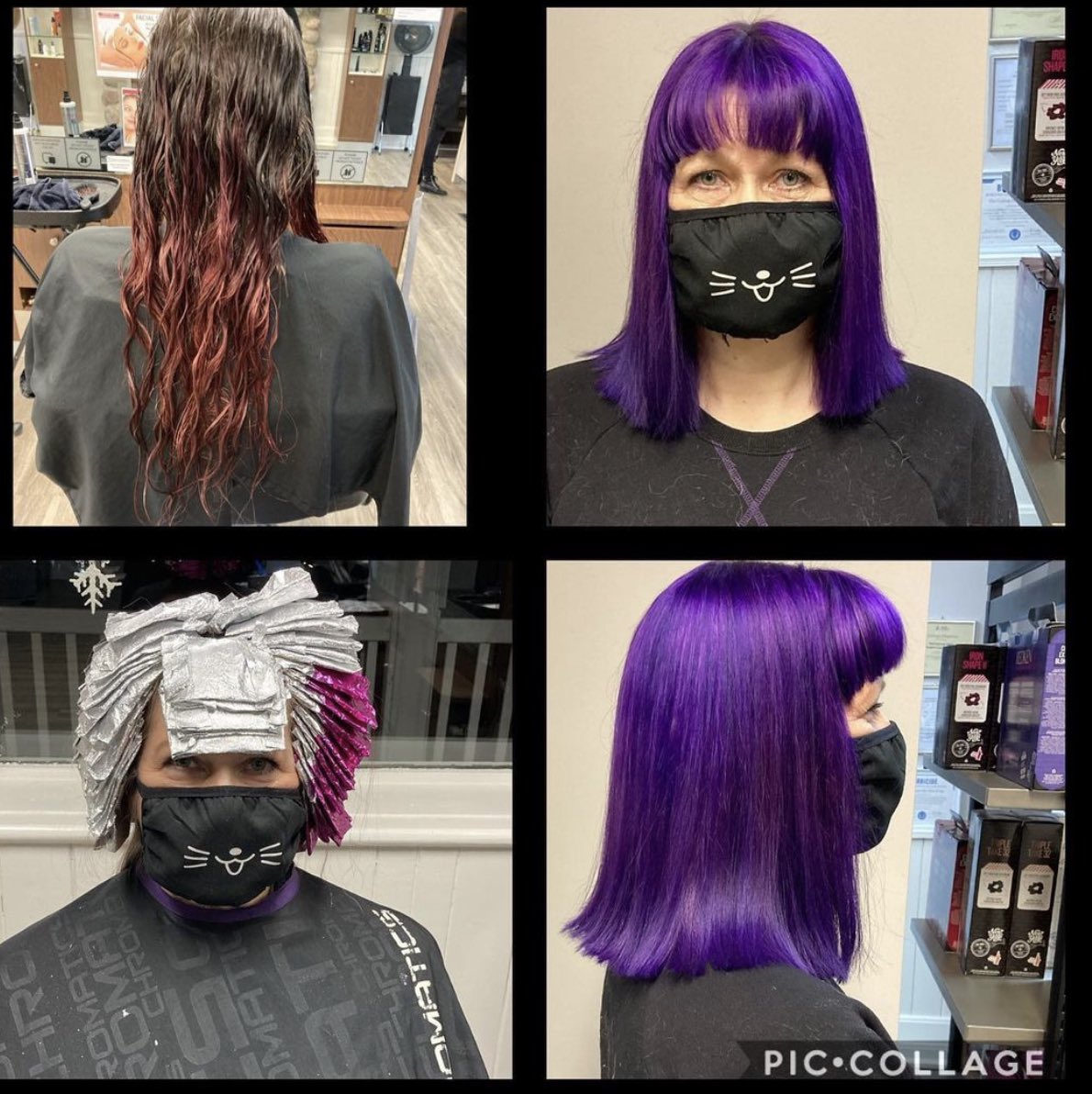 It was time for a change.   Lost the long red hair for a much brighter look.