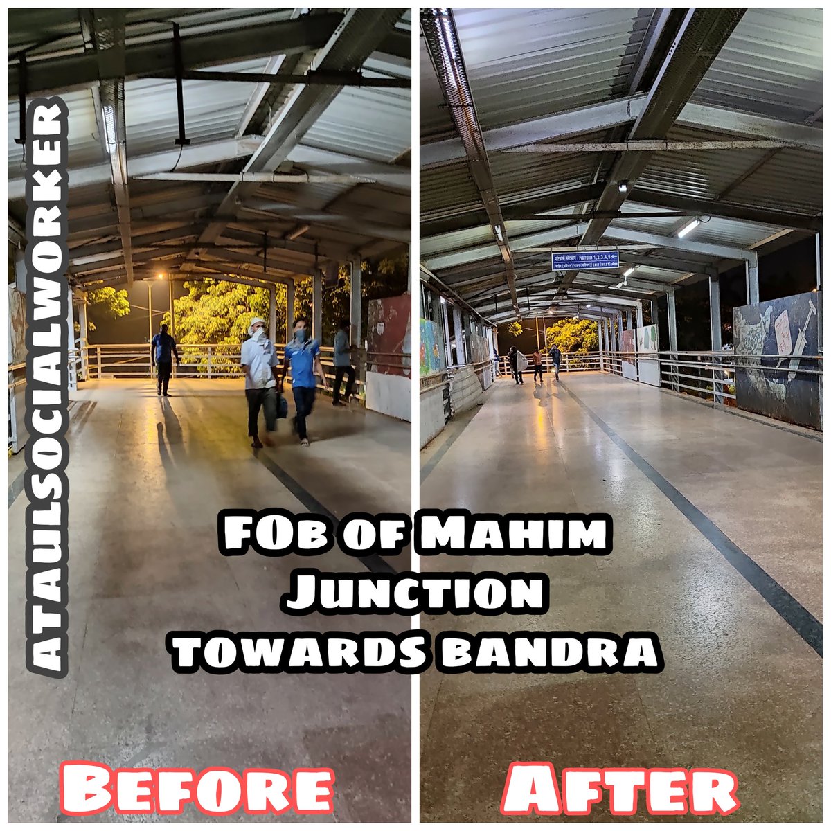 ataulkhan09's tweet photo. After Our Complaint Now Staircase & FOB Of Mahim Junction Toward Bandra BattiFul. Thanks @WesternRly @RailwaySeva @drmbct @PotholeWarriors @MumbaiMirror @MumbaiMirror @DR_JAVEDAHMED @ranjeetnature
#Ataul #Mahim #Railway #BattiFul
#AtaulSocialWorker https://t.co/QiqcgfRbMH